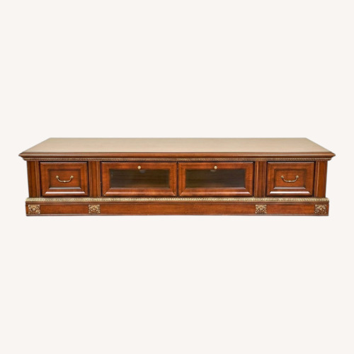 Used Dark Brown Wood Media Storage for sale on AptDeco