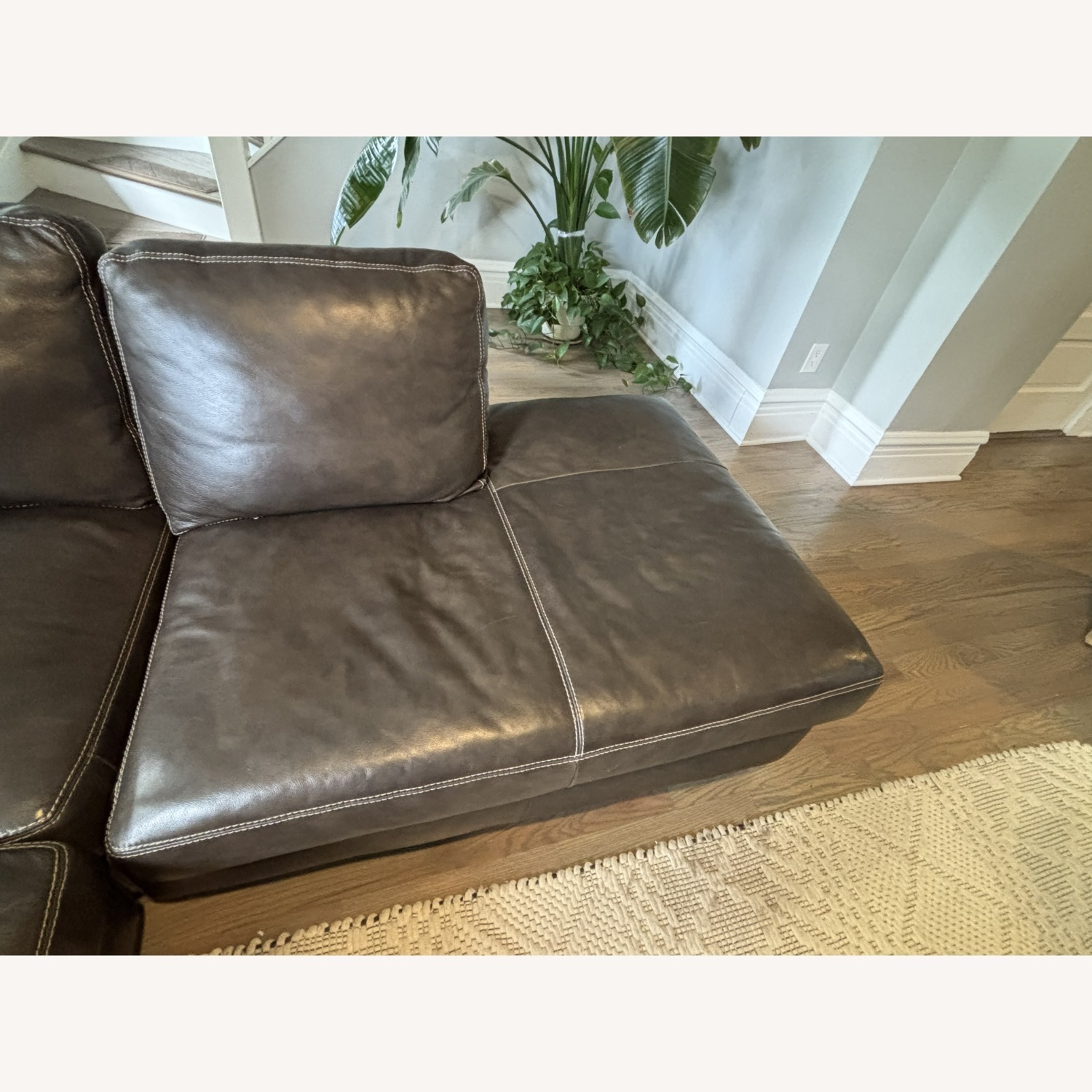 City Furniture Dark Brown Leather 4 Pc Sectional - image-5