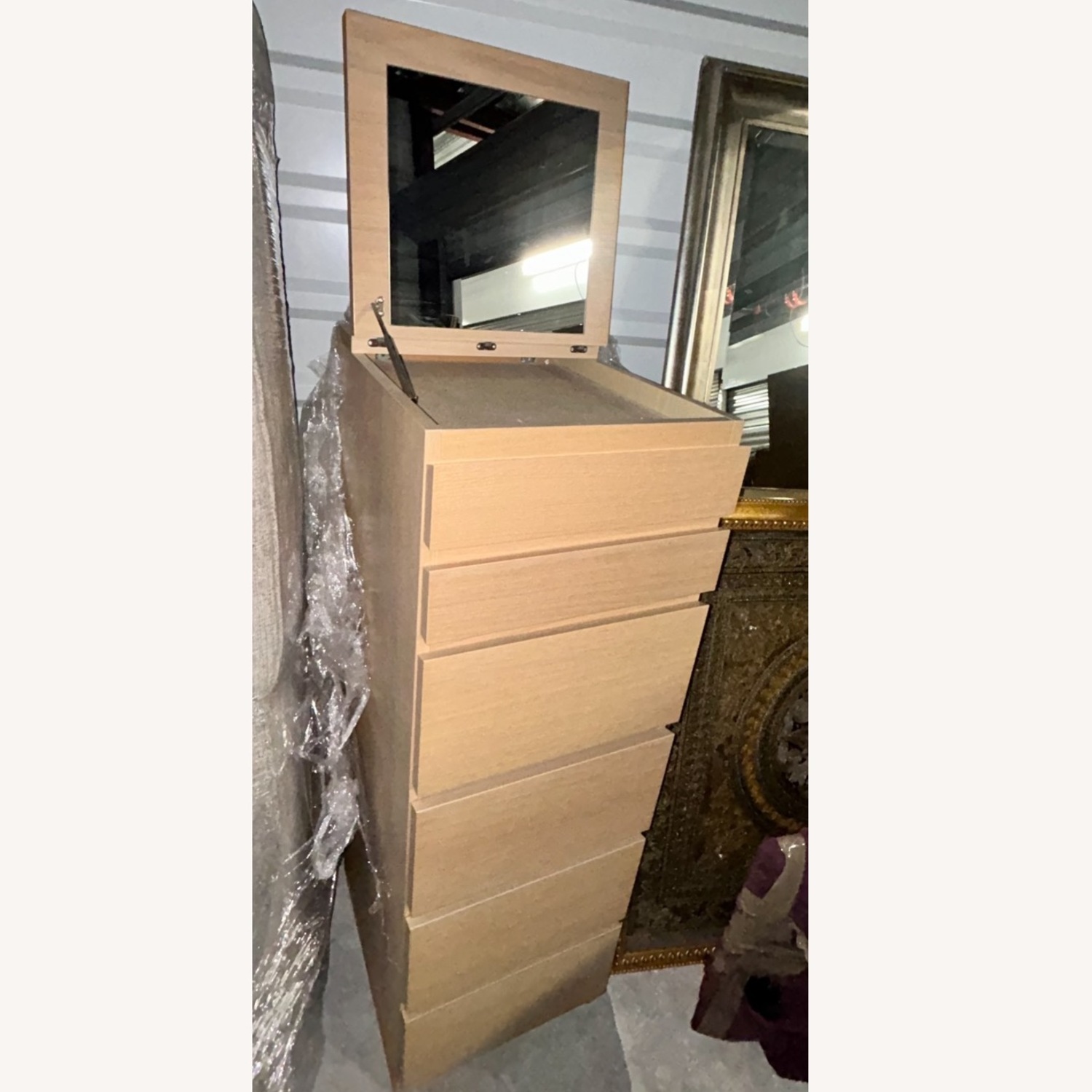 IKEA Malm Dresser W Vanity Mirror - image-3