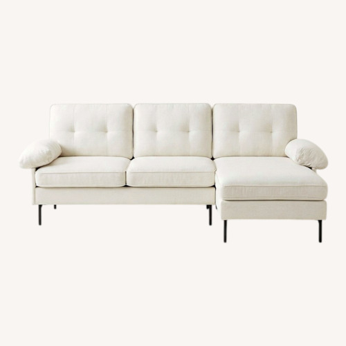 Used White Fabric 2 Piece Sectional for sale on AptDeco