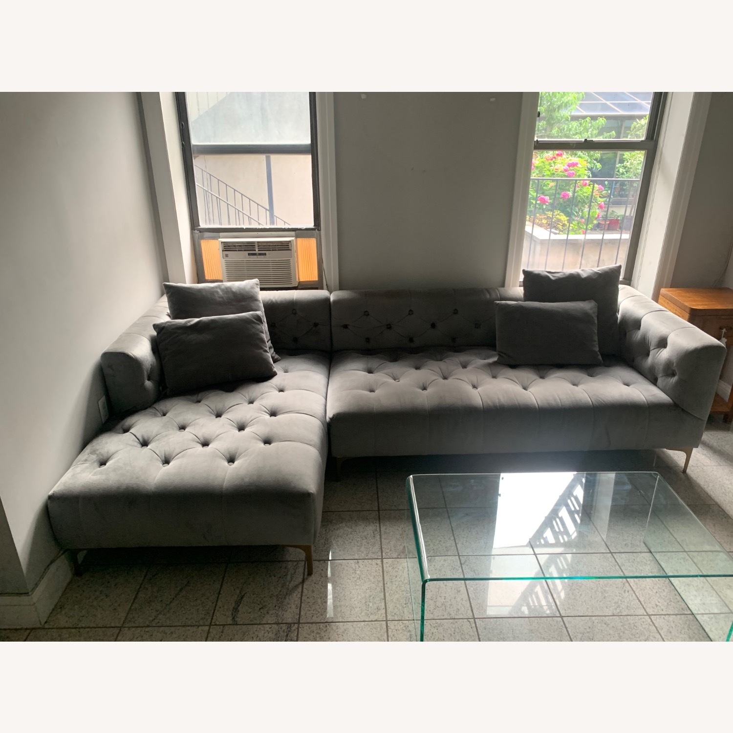 Interior Define Ms Chesterfield Velvet Sofa  - image-7