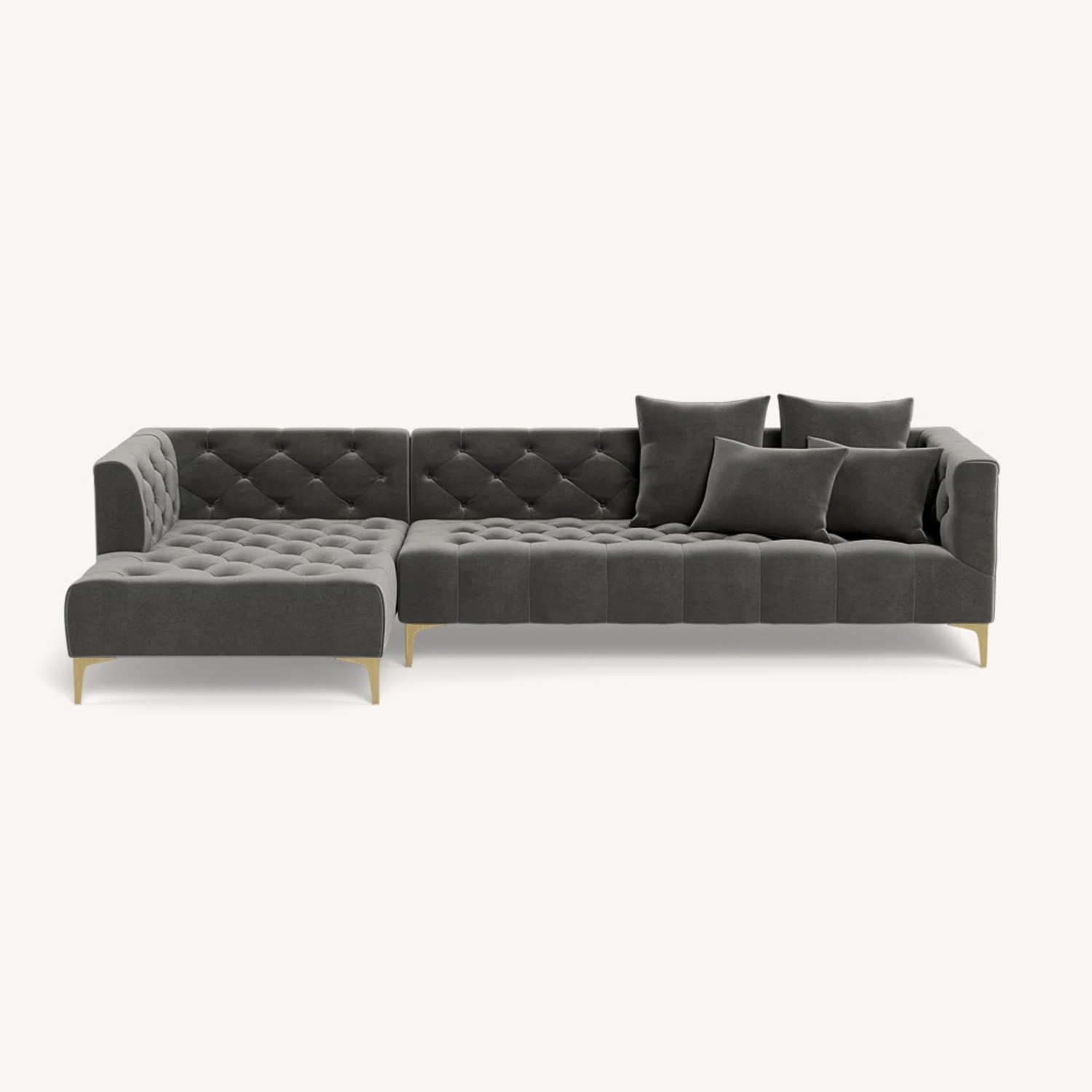 Interior Define Ms Chesterfield Velvet Sofa  - image-11
