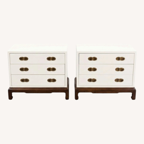 Used Henredon White 3-Drawer End Tables - Pair for sale on AptDeco