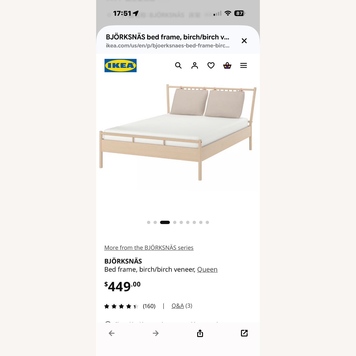 IKEA Björksnäs Natural Wood Queen Bed - image-2