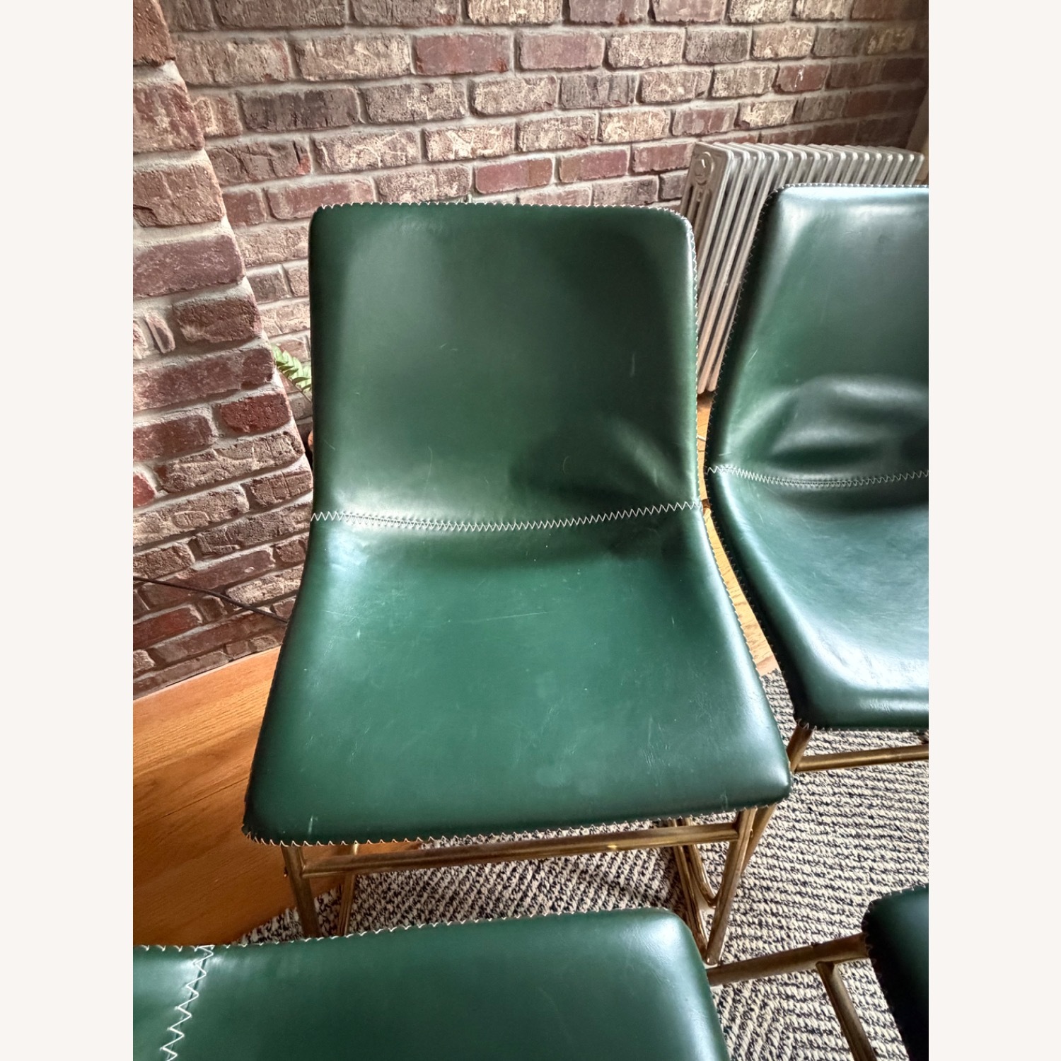 Wayfair Nia Green Leather Dining Chairs - image-5