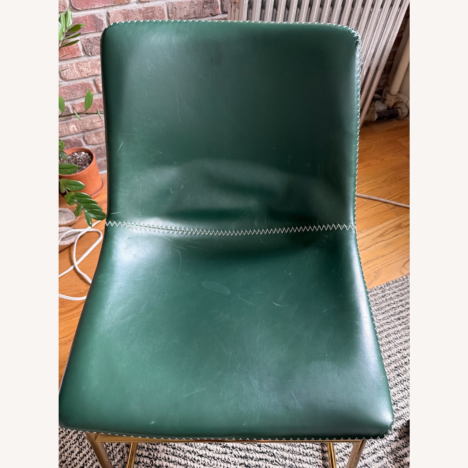 Wayfair Nia Green Leather Dining Chairs - image-3