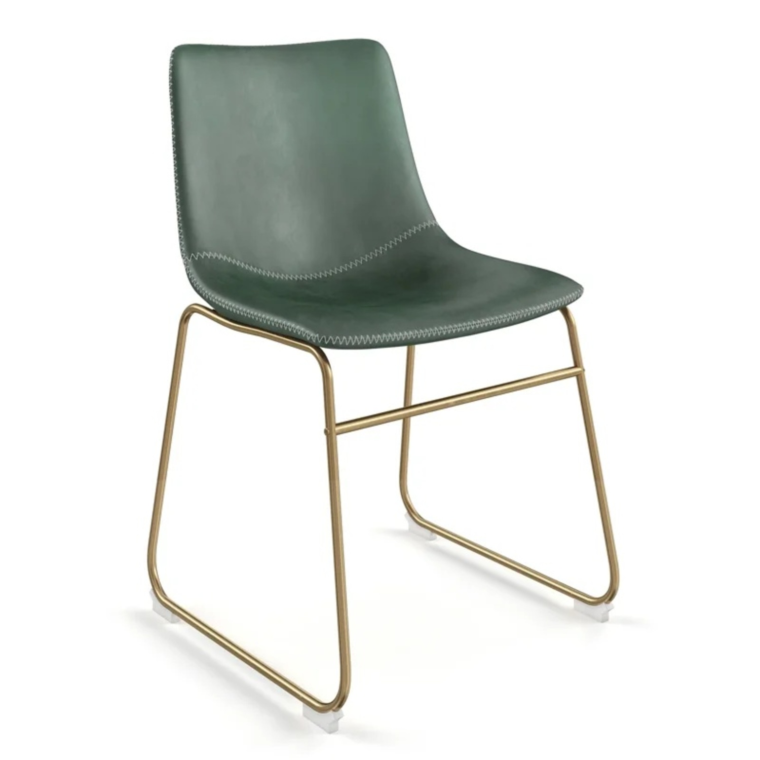 Wayfair Nia Green Leather Dining Chairs - image-11