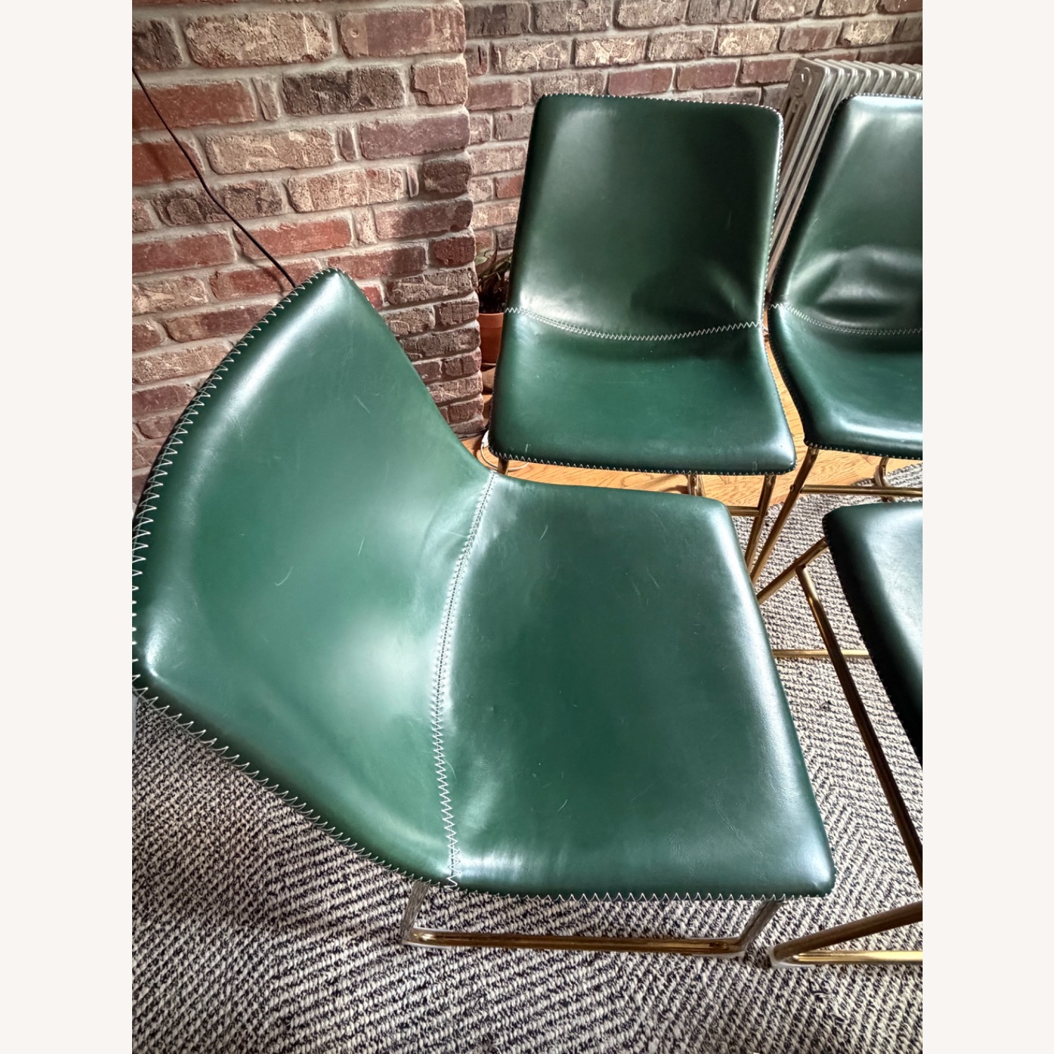 Wayfair Nia Green Leather Dining Chairs - image-10
