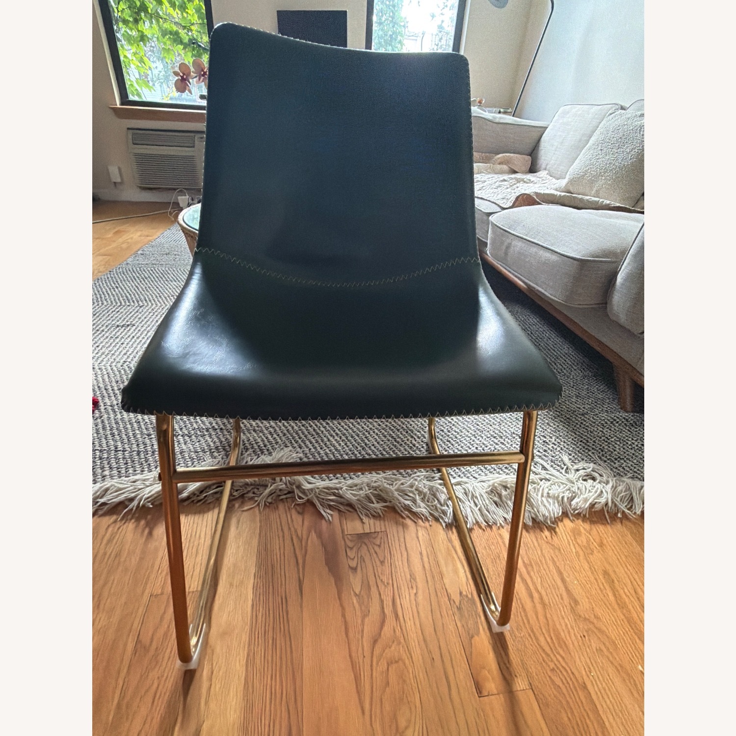 Wayfair Nia Green Leather Dining Chairs - image-1