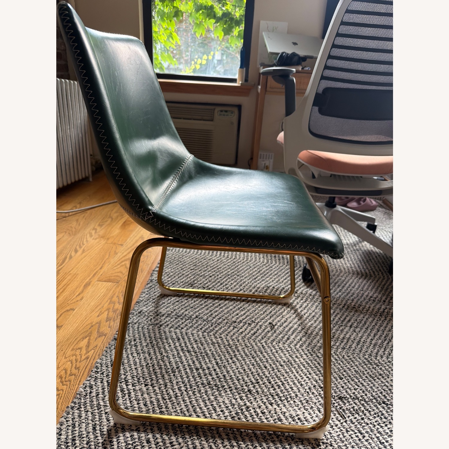 Wayfair Nia Green Leather Dining Chairs - image-2