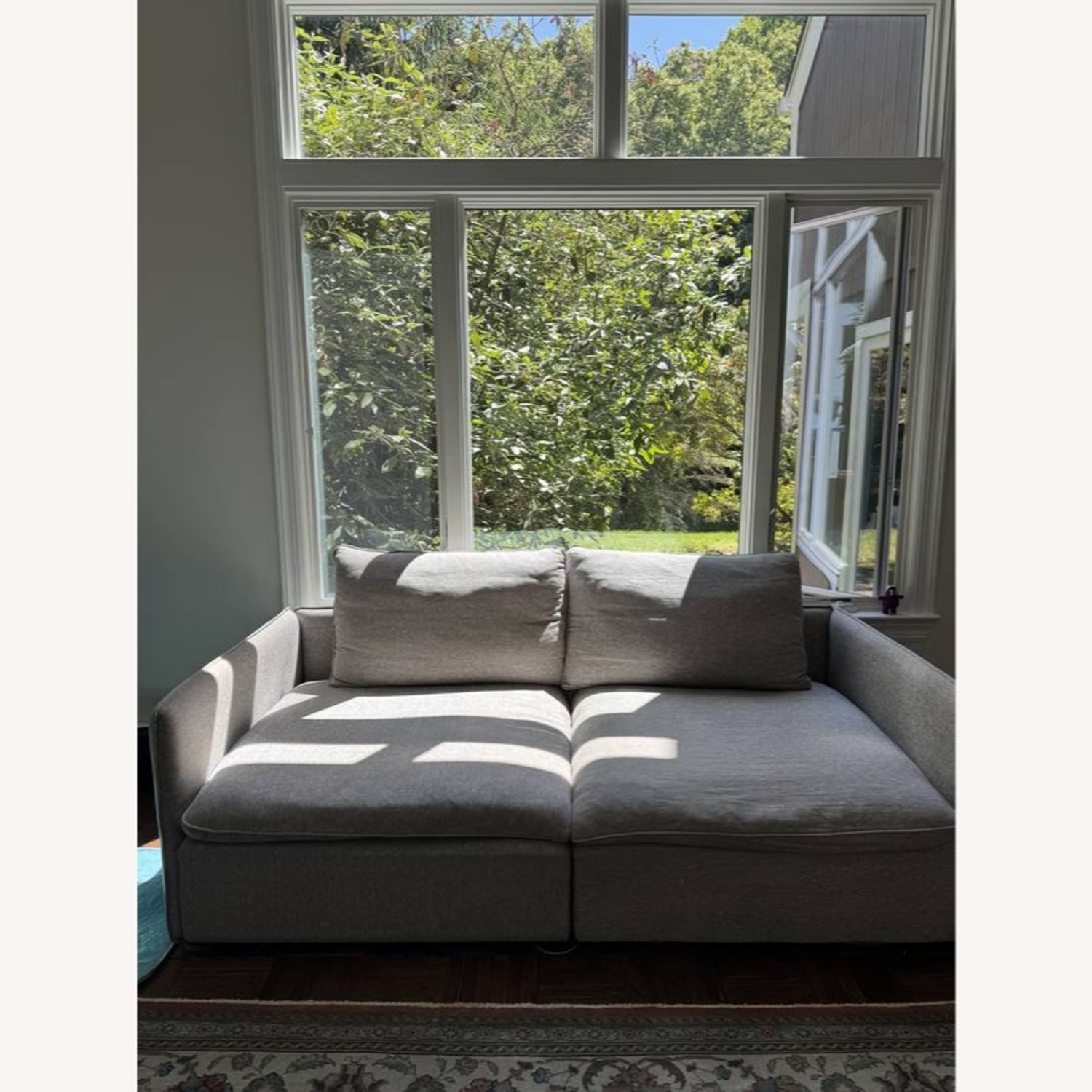 CB2 Lumin Light Gray Fabric 3+ Seater Sofa - image-1