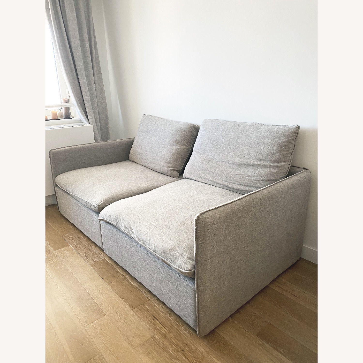 CB2 Lumin Light Gray Fabric 3+ Seater Sofa - image-2