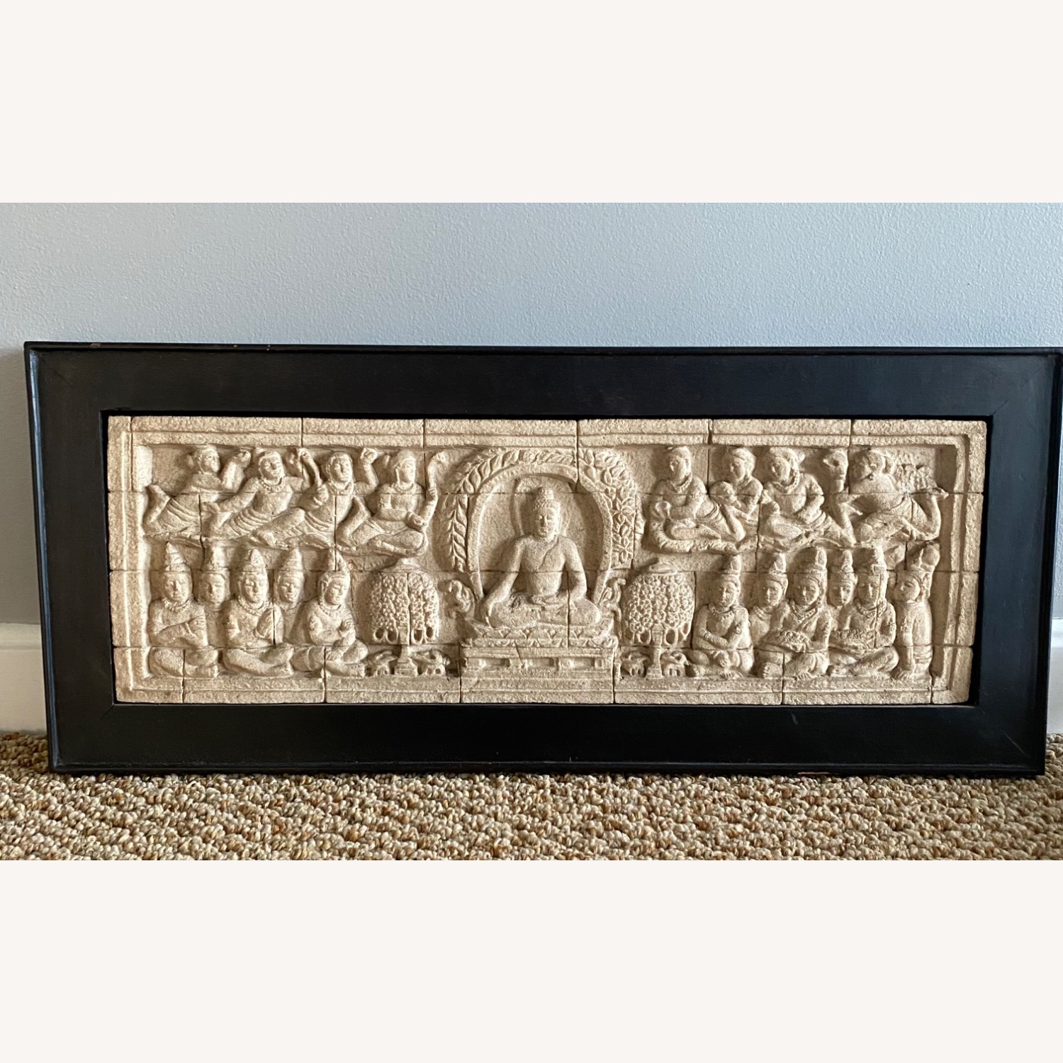 Natural Stone Wall Art Buddha Relief Sculpture - image-1