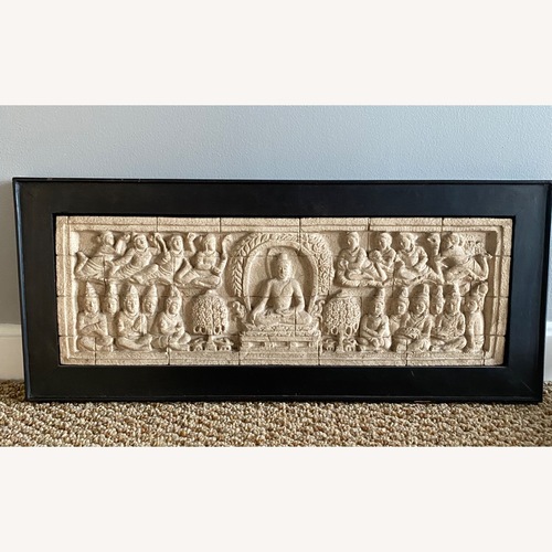 Used Natural Stone Wall Art Buddha Relief Sculpture for sale on AptDeco