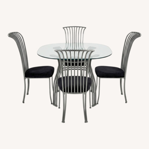 Used 5-Piece Glass Dining Table Set for sale on AptDeco