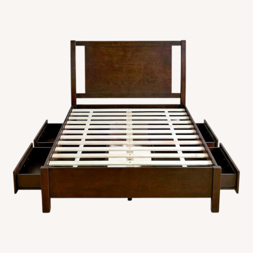 Used Nevis Storage Bed Queen Size 4 Drawers Espresso for sale on AptDeco