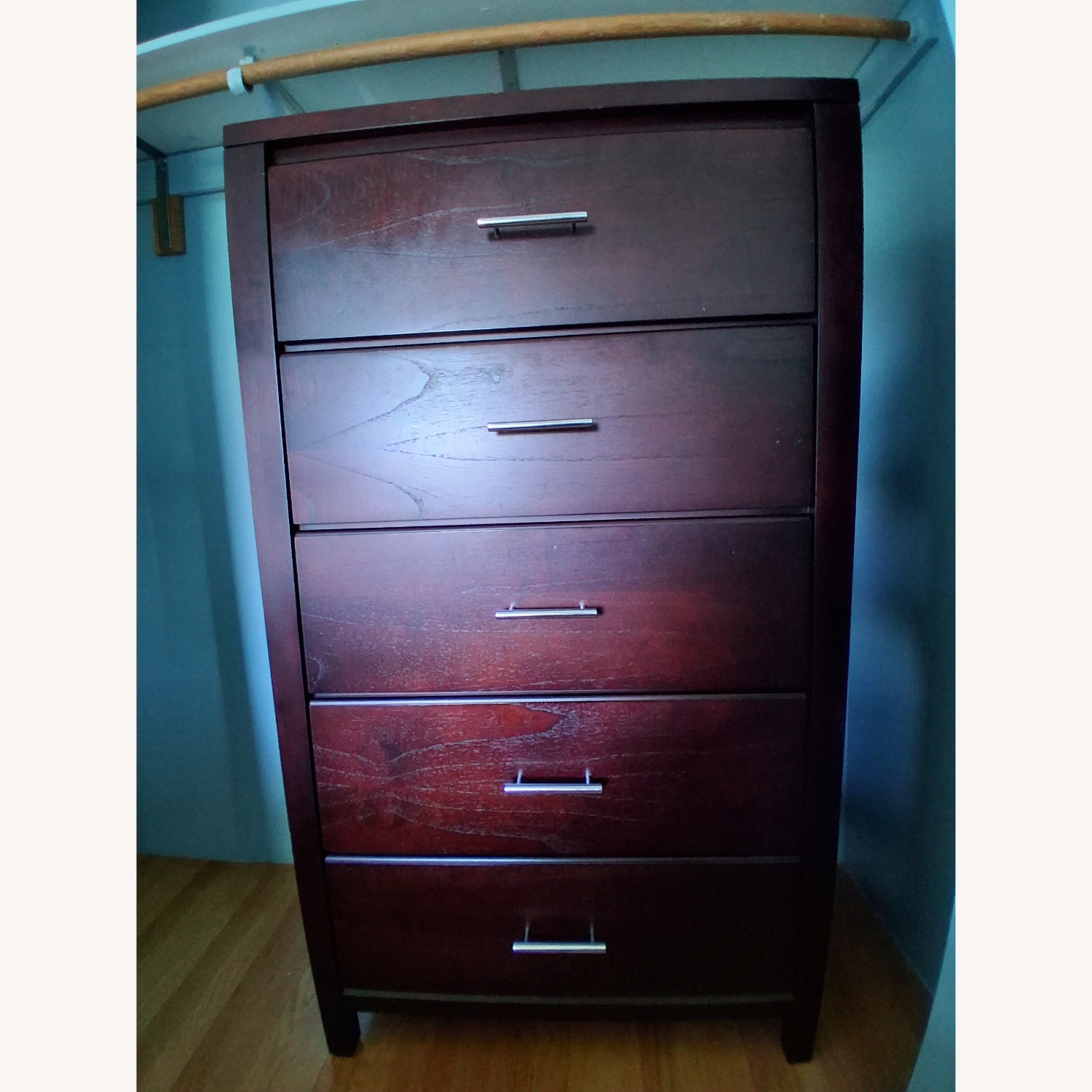 Nevis Dark Brown Wood 5-Drawer Chest Espresso - image-2