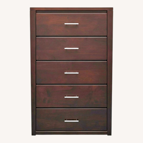 Used Nevis Dark Brown Wood 5-Drawer Chest Espresso for sale on AptDeco