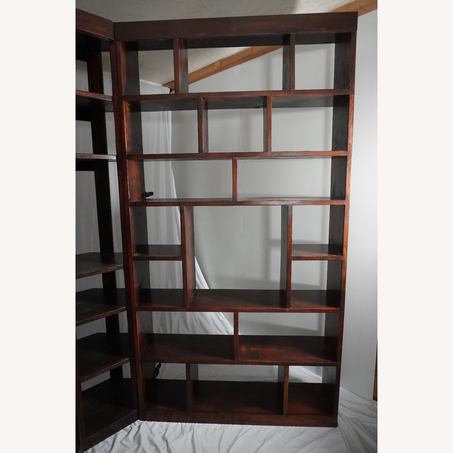 Hickory Stained Solid 3-Piece Corner Bookcase Set - image-14