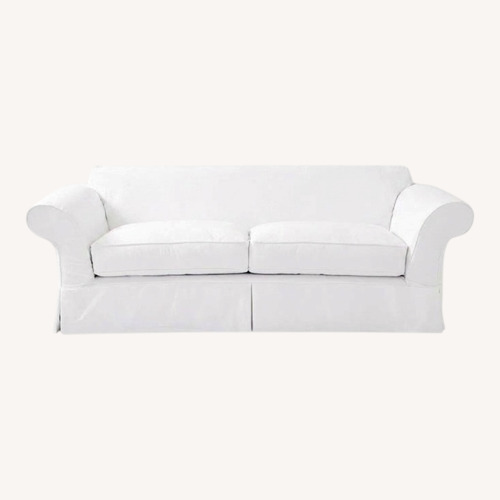 Used Shabby Chic White Fabric 2 Seater Sofa for sale on AptDeco