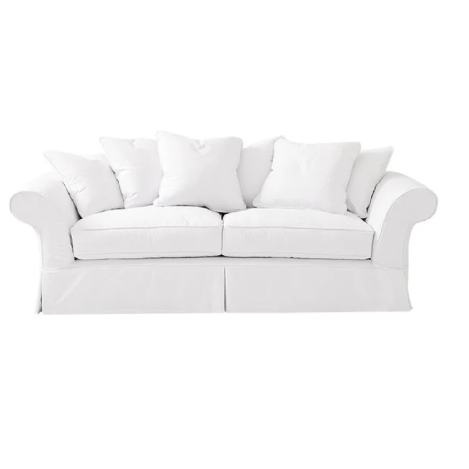 Shabby Chic White Fabric 2 Seater Sofa - image-8