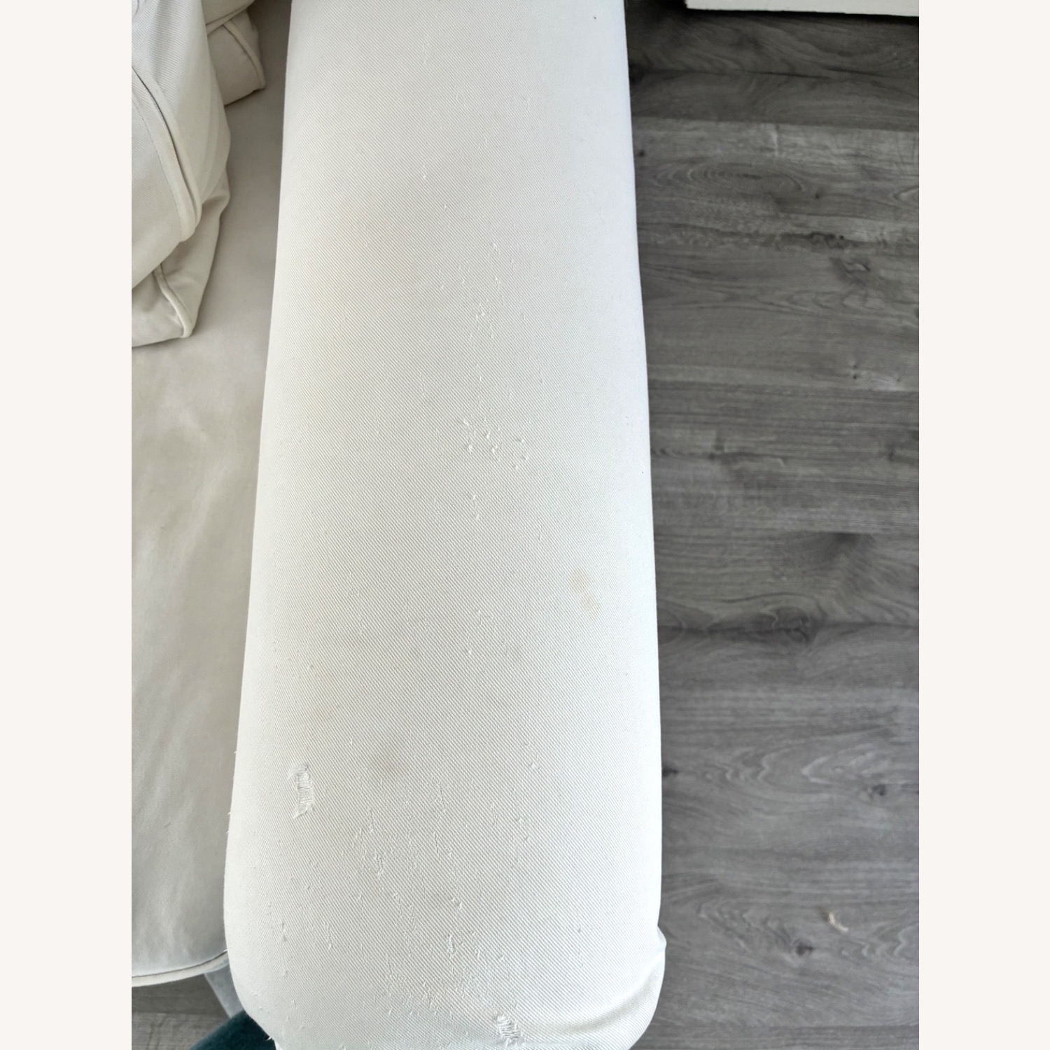 Shabby Chic White Fabric 2 Seater Sofa - image-6
