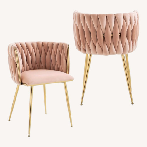 Used Amazon Nioiikit Pink Velvet Dining Chair for sale on AptDeco