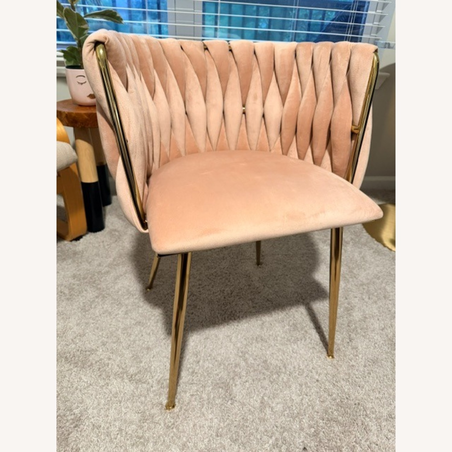 Amazon Nioiikit Pink Velvet Dining Chair - image-2