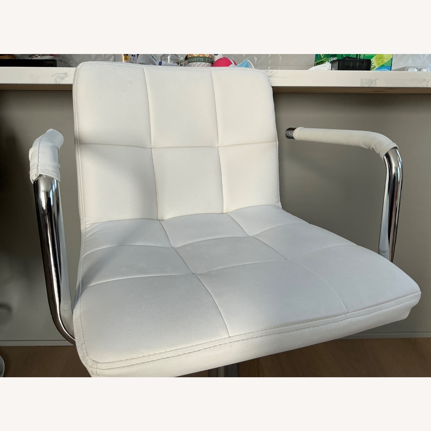 Coaster Fine Furniture White Leather Armchair - image-5