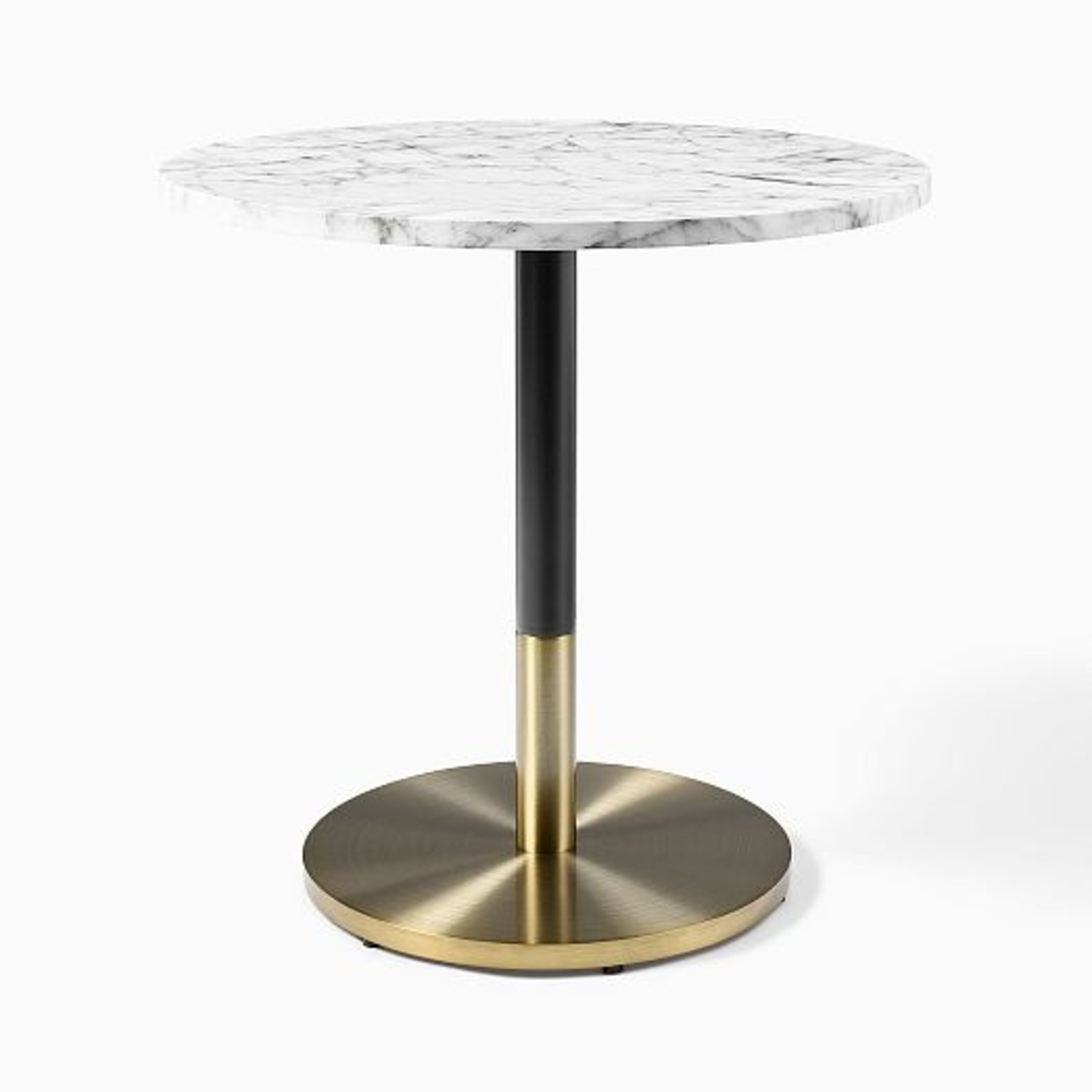 West Elm Faux Marble Bistro Table with Gold and Black Base - image-5