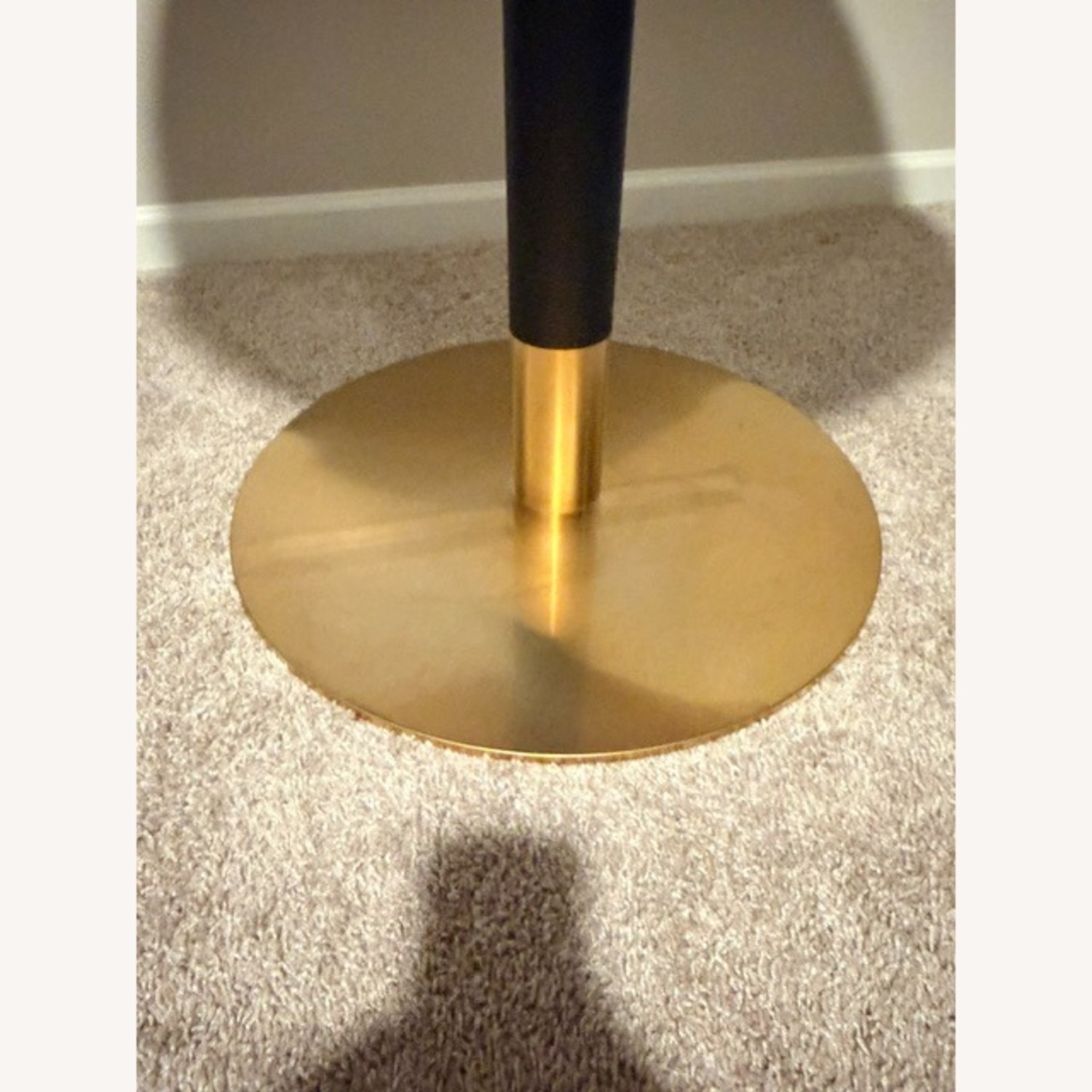 West Elm Faux Marble Bistro Table with Gold and Black Base - image-4