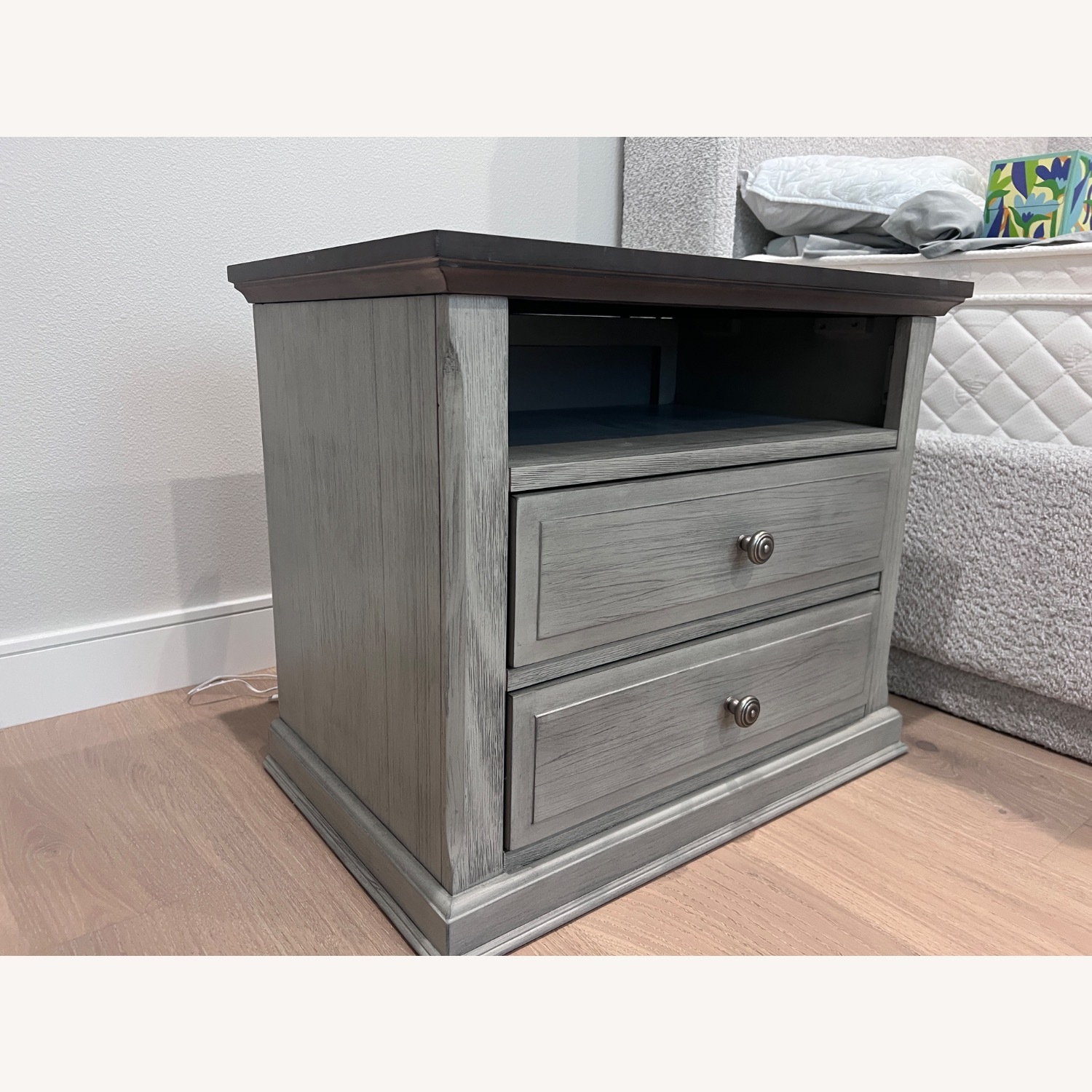 Light Brown Wood Side Table - image-2
