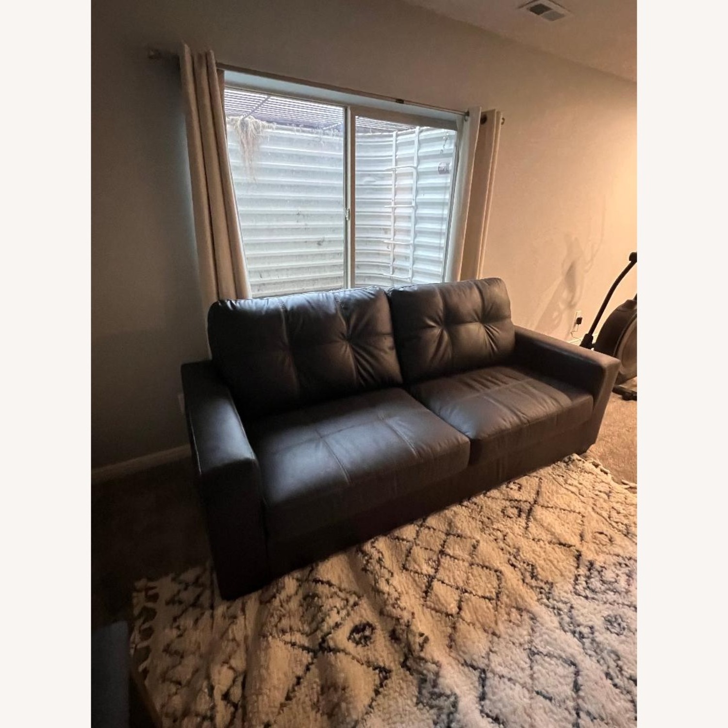 Living Spaces Dark Brown Loveseat - image-3