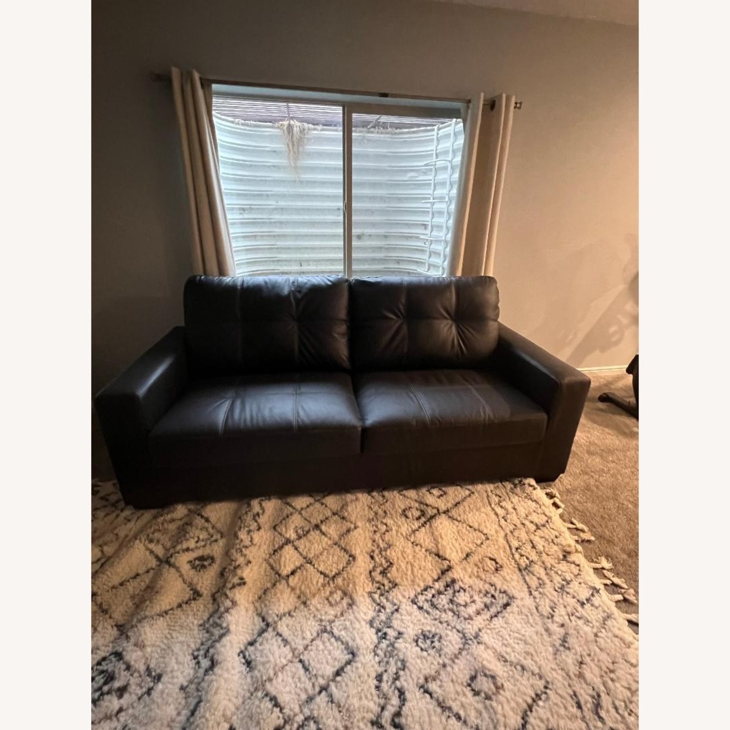Living Spaces Dark Brown Loveseat - image-2