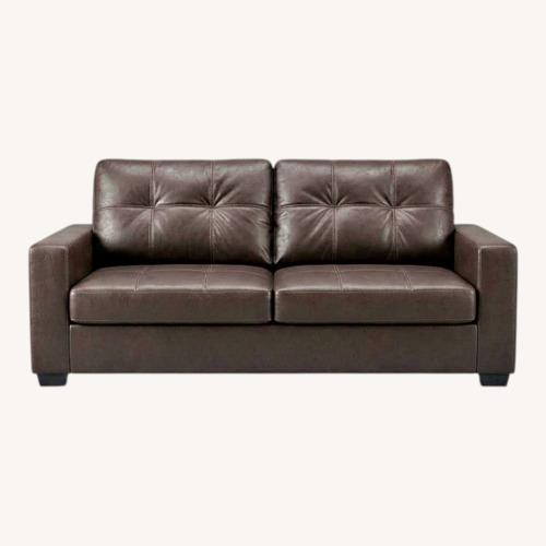 Used Living Spaces Dark Brown Loveseat for sale on AptDeco