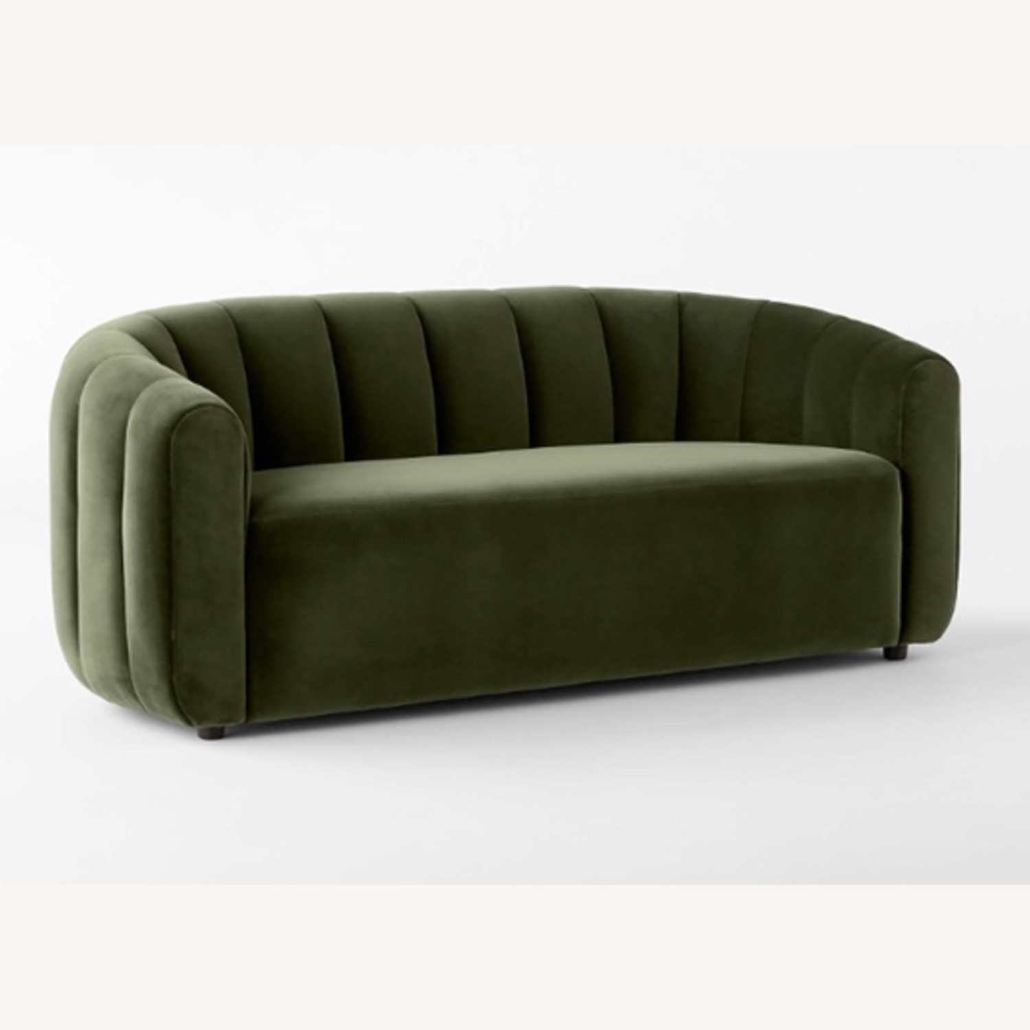 CB2 Fitz 72.5" Channeled Green Velvet Loveseat - image-4