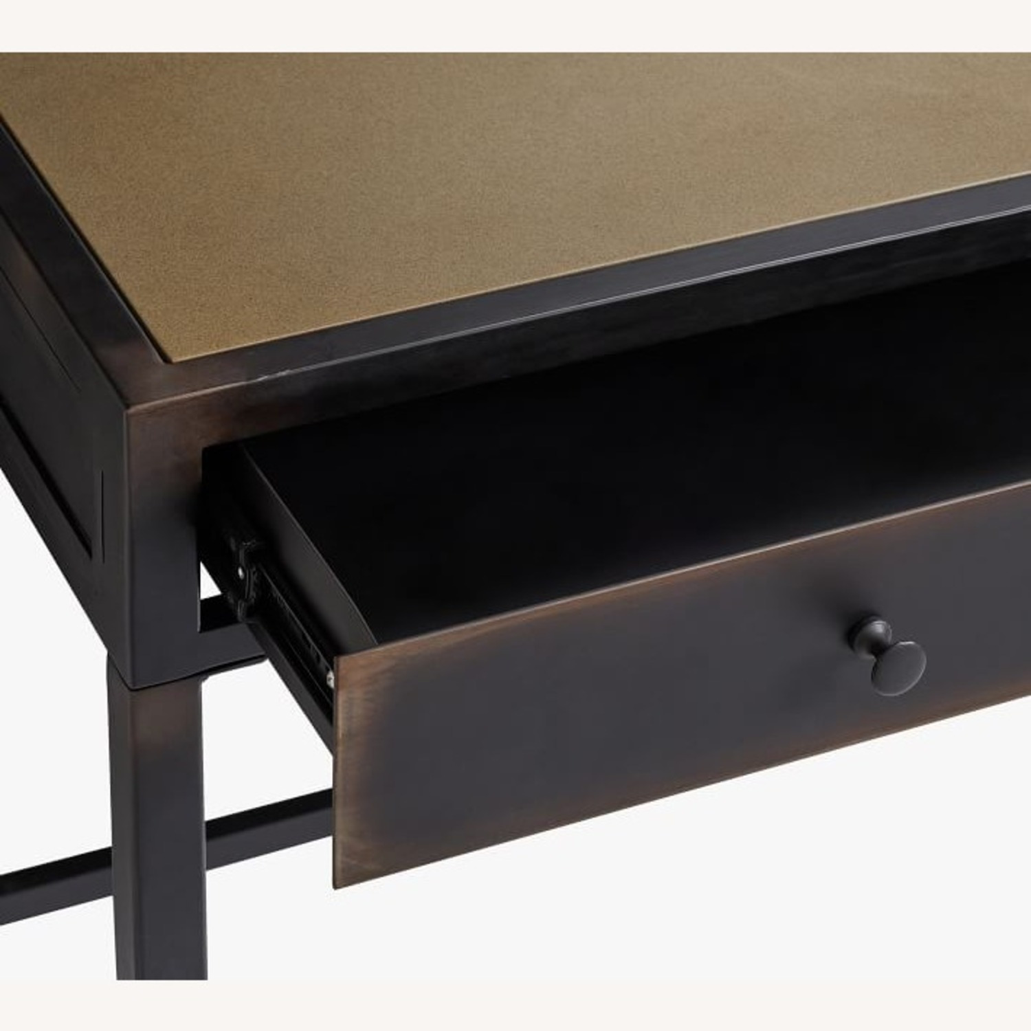 Pottery Barn Flynn 36" Metal Writing Desk with Drawer, Black - image-5