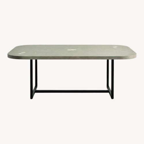 Used Custom Made Light Gray Wood Dining Table for sale on AptDeco
