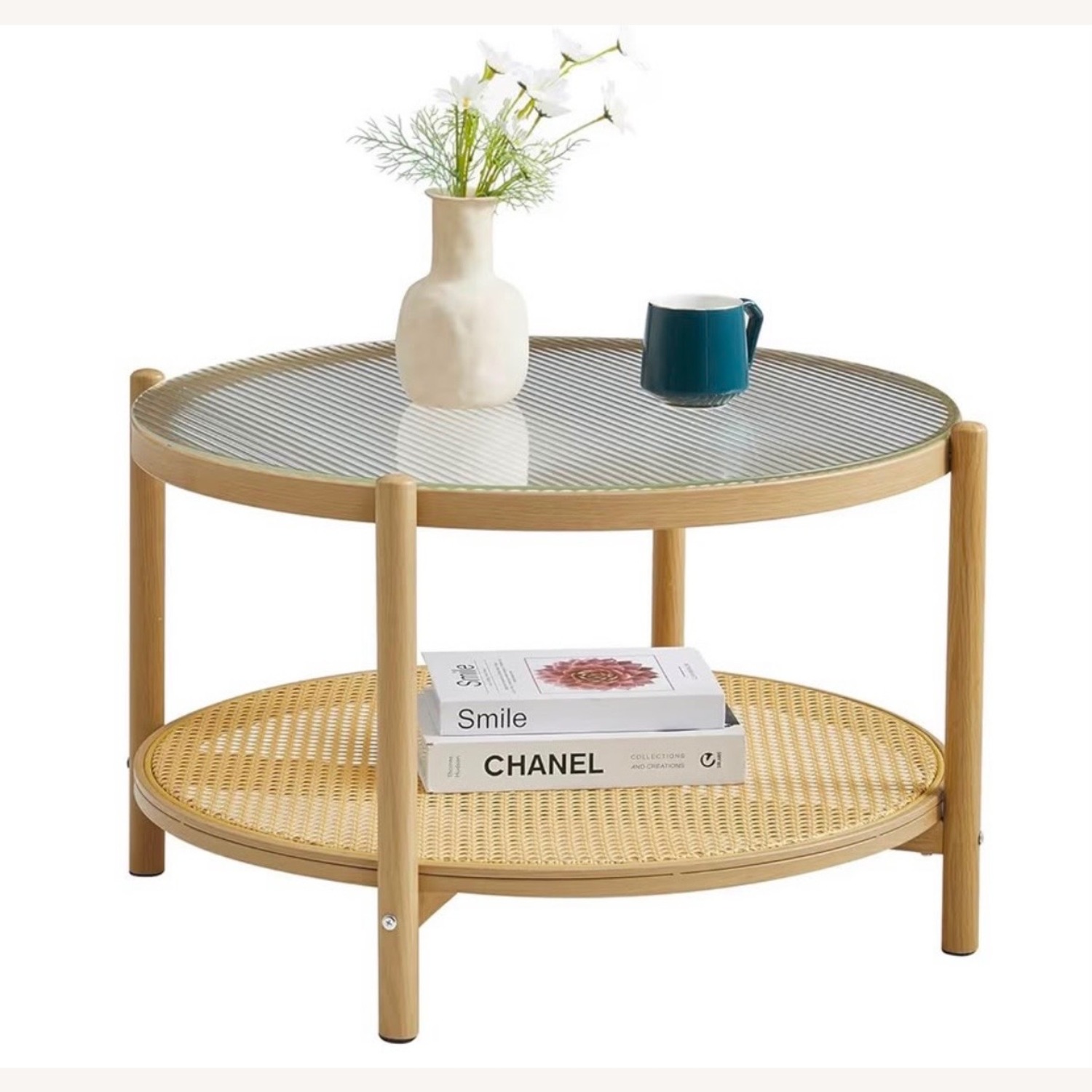 COSVALVE Natural Wood rattan Coffee Table - image-1
