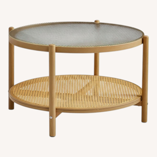 Used COSVALVE Natural Wood rattan Coffee Table for sale on AptDeco
