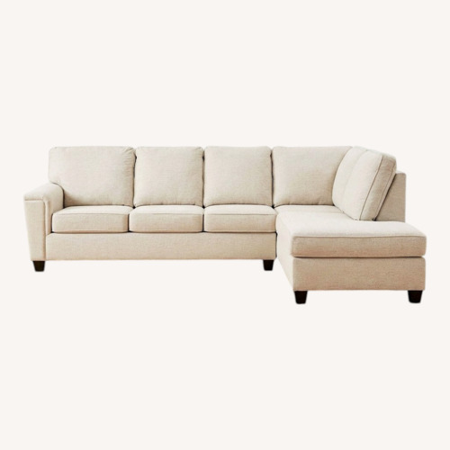 Used Ashley Furniture White Fabric 2 Piece Sectional for sale on AptDeco