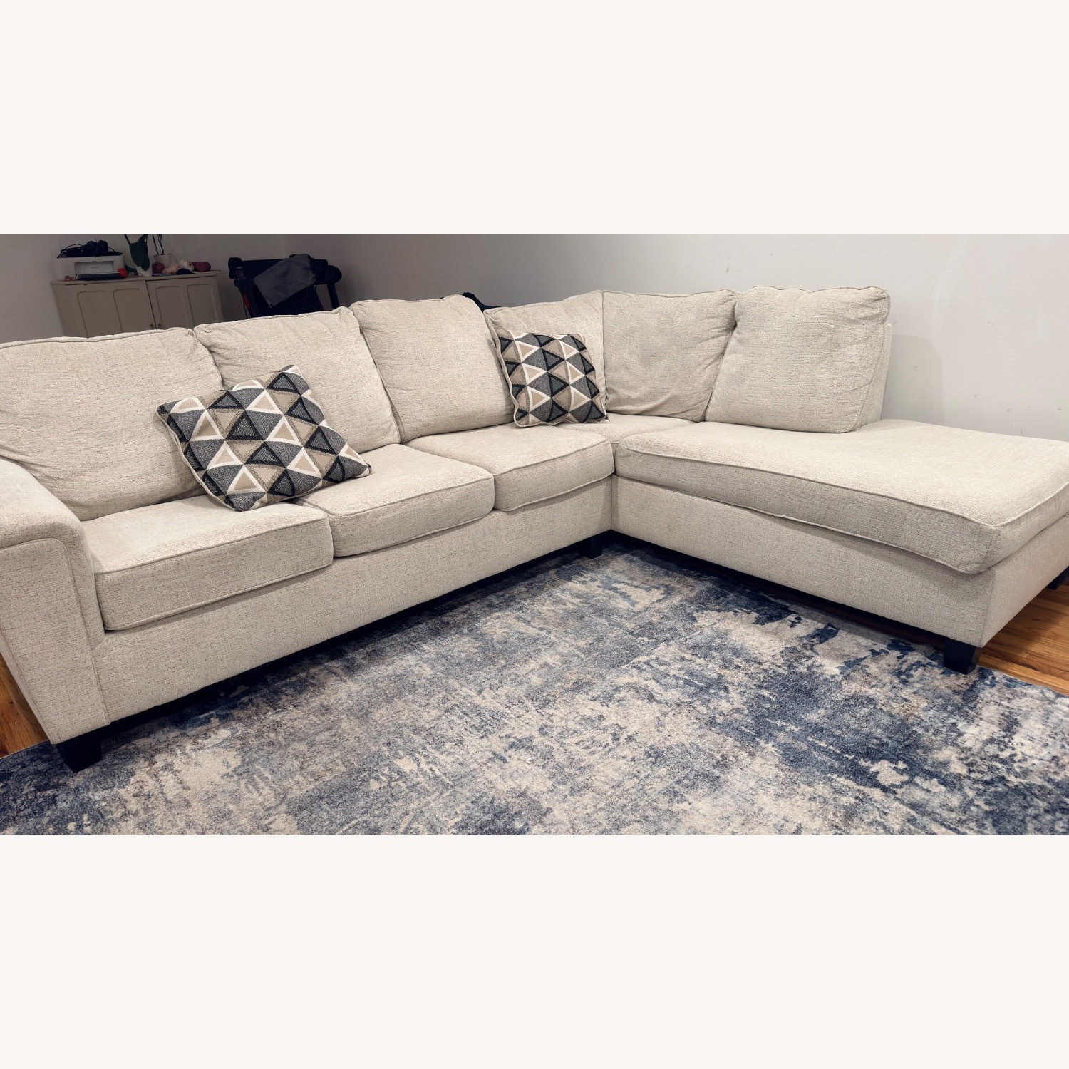 Ashley Furniture White Fabric 2 Piece Sectional - image-1