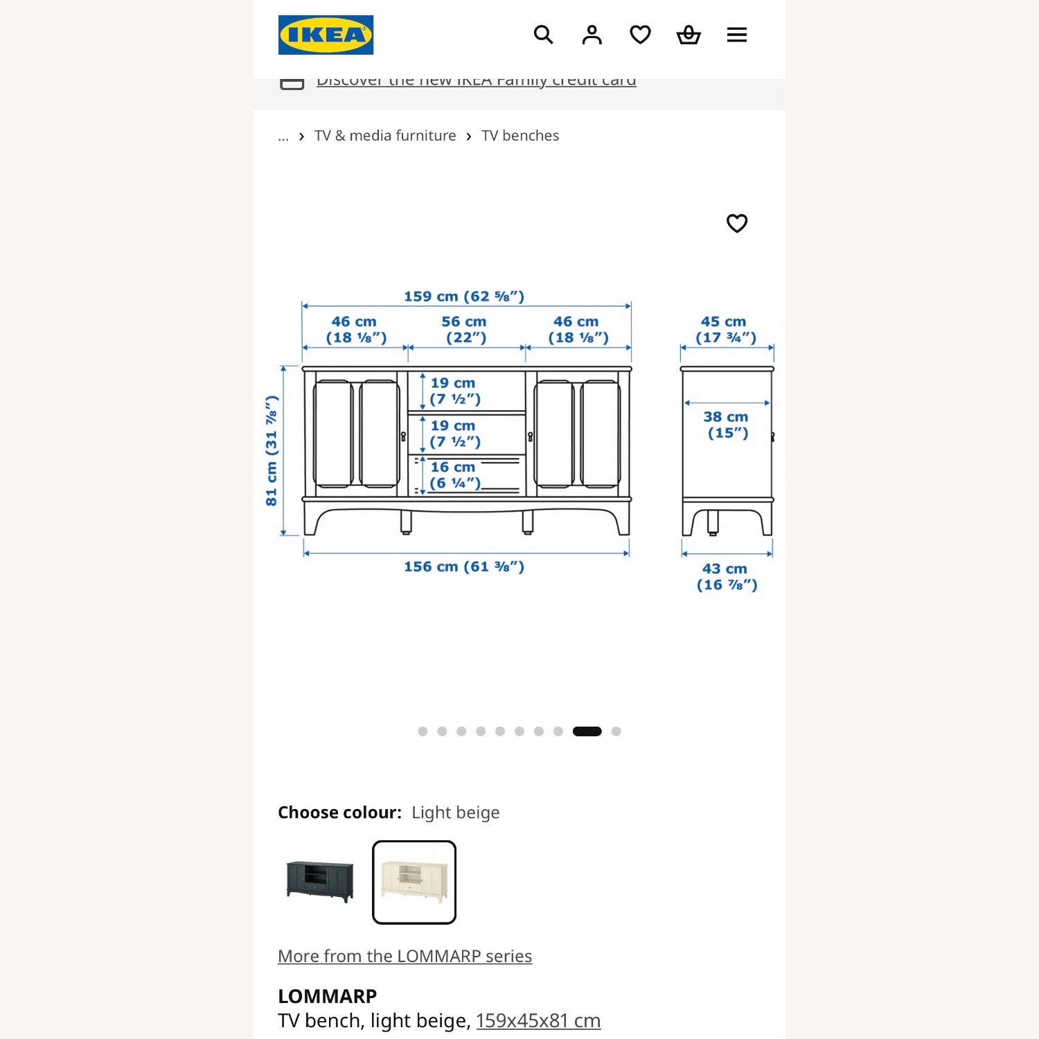 IKEA Lommarp TV Stand Beige  - image-6