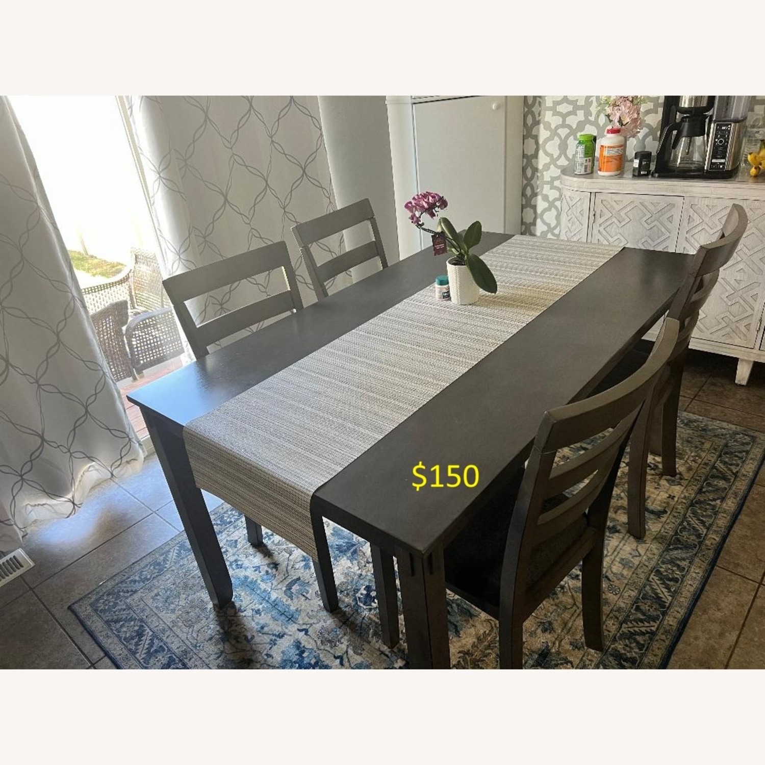 Living Spaces Light Gray Dining Table - image-1