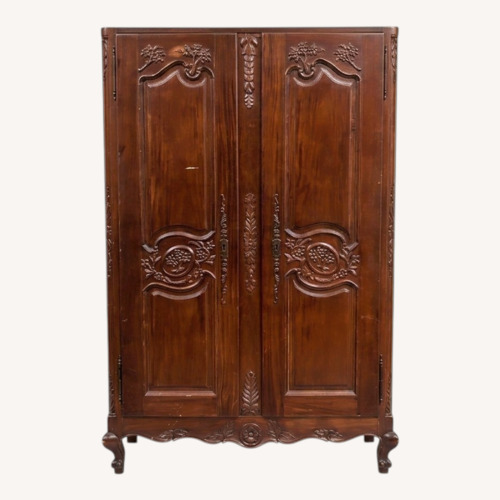 Used Vintage/Antique Inherited Dark Brown Wood Armoire for sale on AptDeco