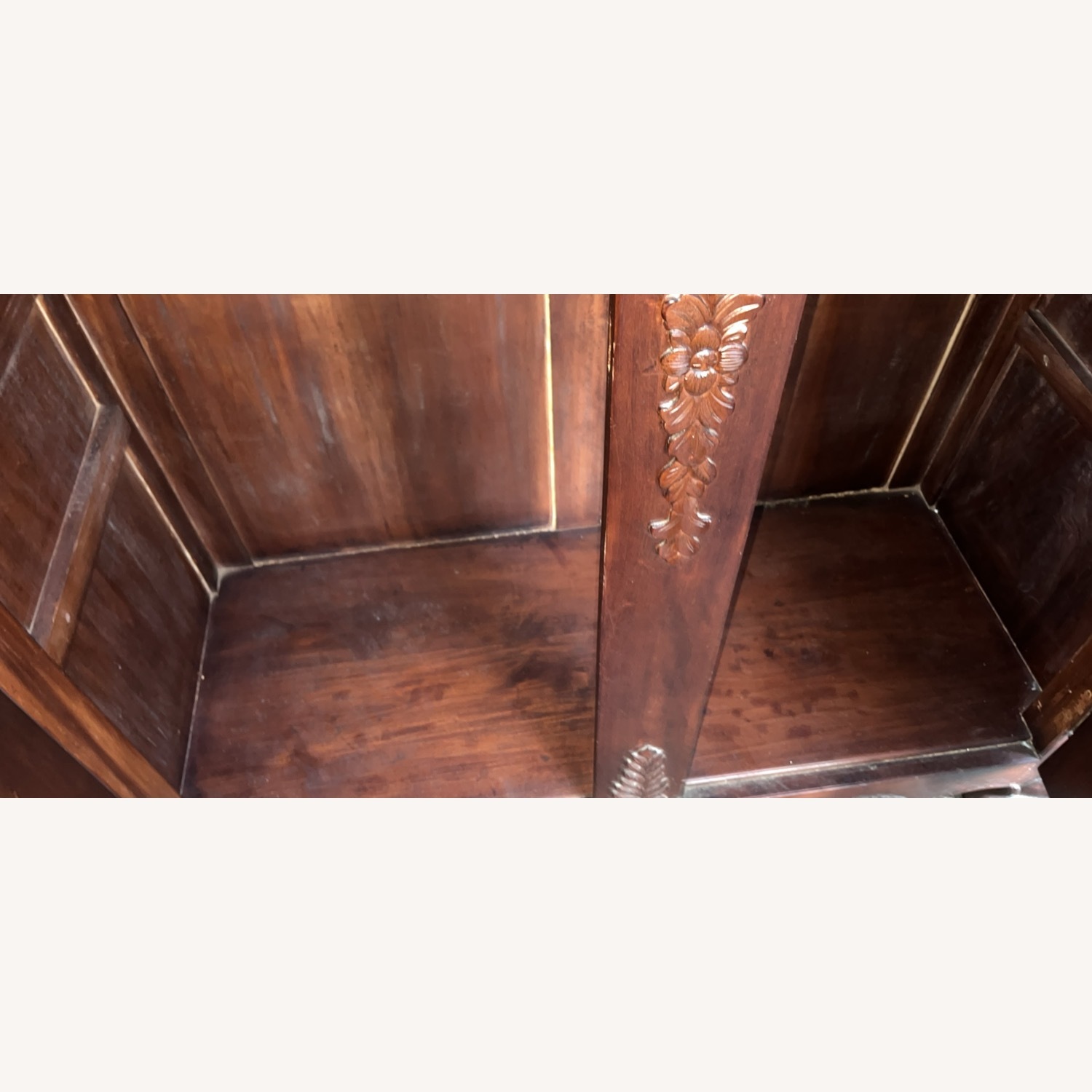 Vintage/Antique Inherited Dark Brown Wood Armoire - image-6