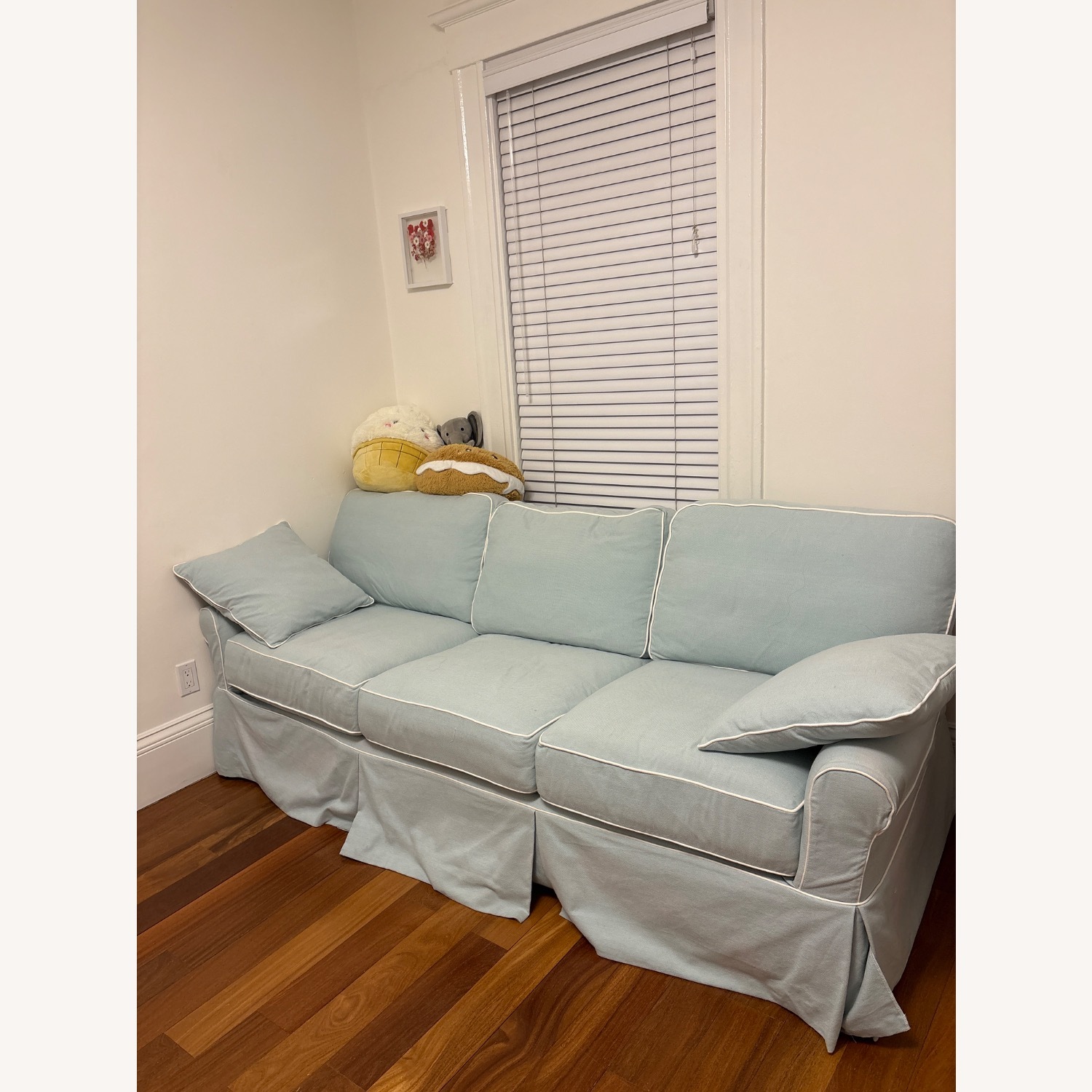 Lee Industries Blue Fabric Sleeper Sofa - image-1