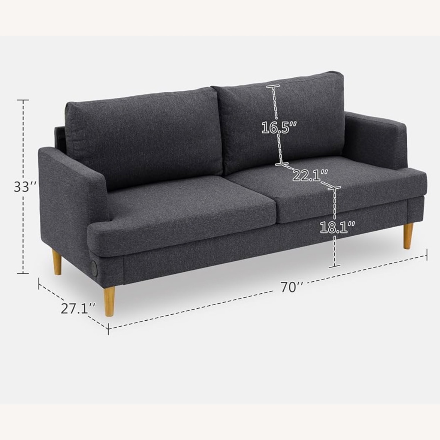Gray Loveseat  - image-4