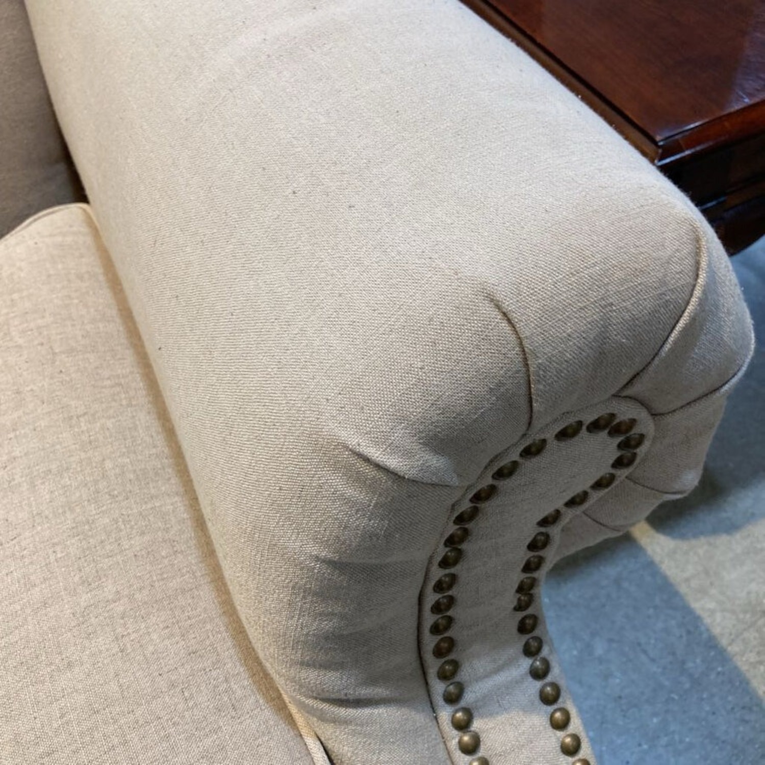 Kieran Traditional Roll-Arm Sofa Natural - image-8