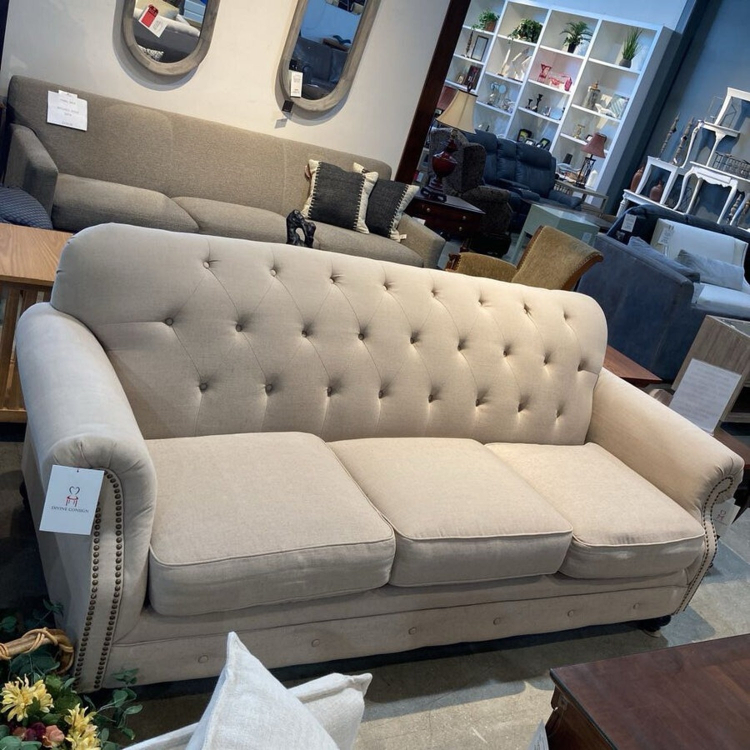 Kieran Traditional Roll-Arm Sofa Natural - image-3